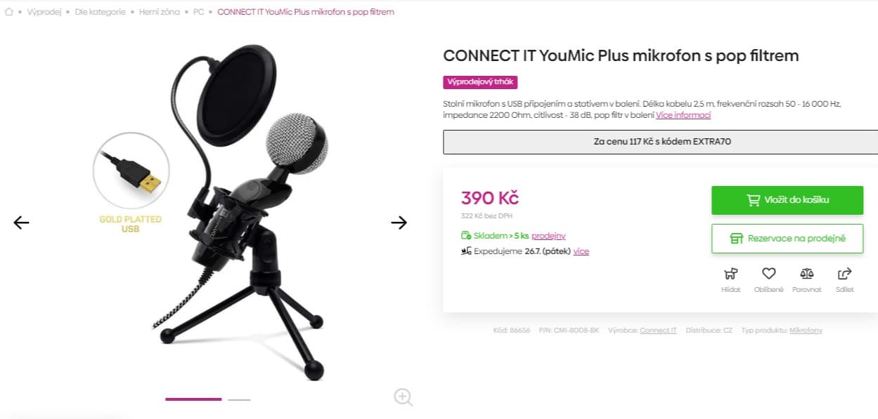 USB mikrofon Connect IT YouMic 