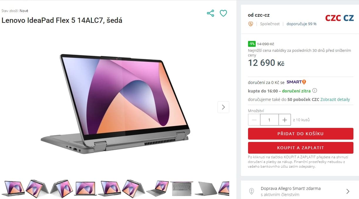 Lenovo Flex 4GHz, 8GB RAM, dotyk, SSD, 14"
