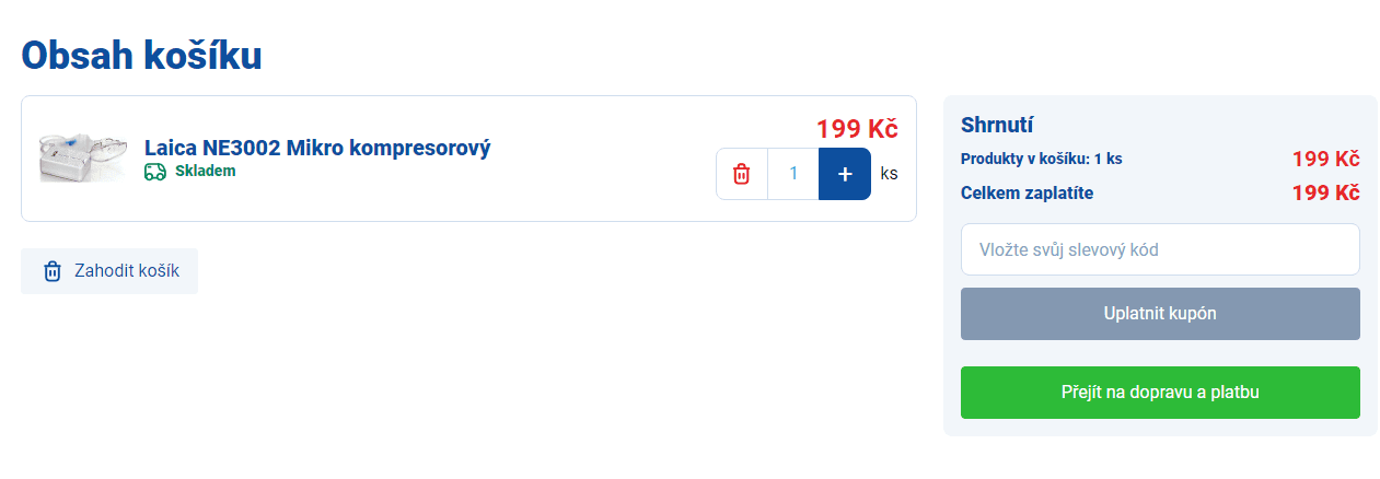 Mini kompresorový inhalátor Laica