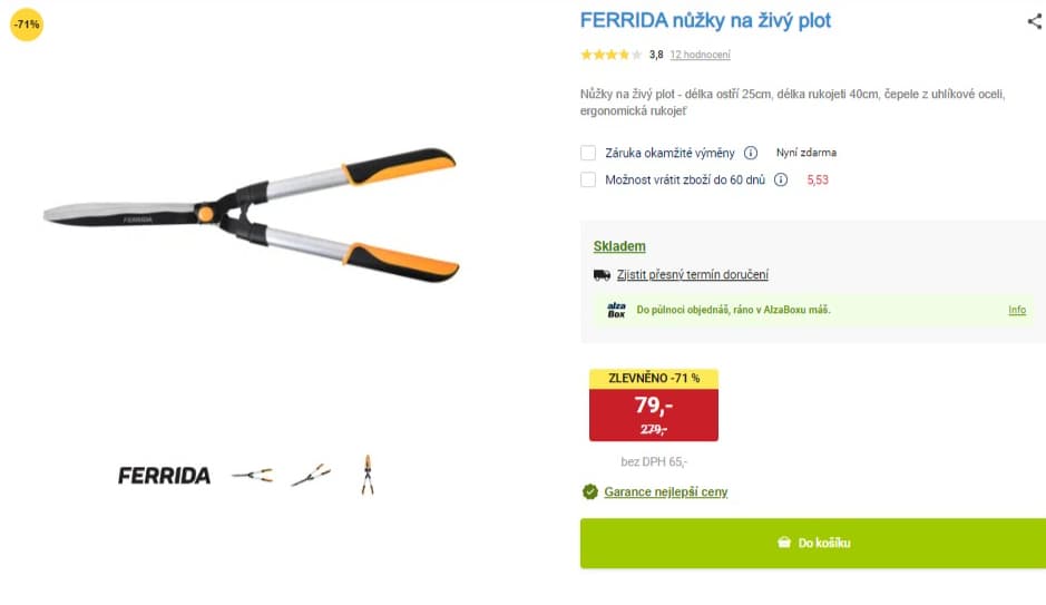 Teleskopické nůžky na živý plot Ferrida