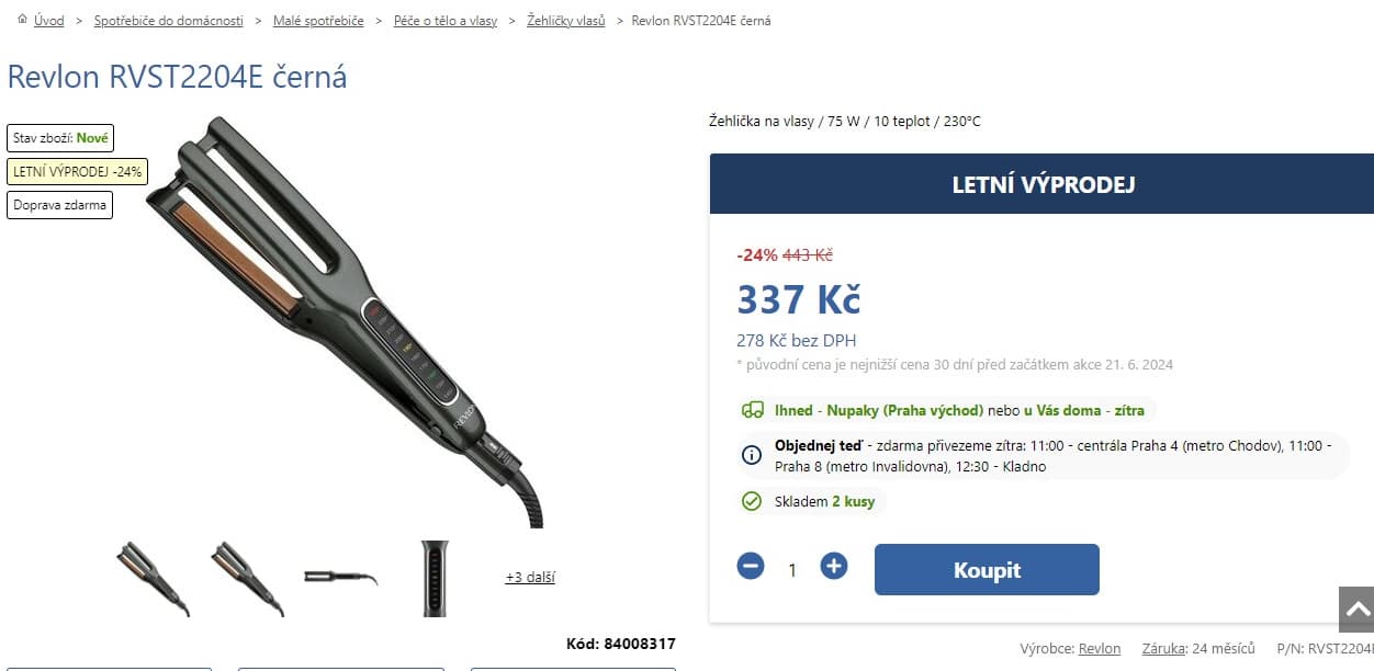 Žehlička na vlasy Revlon Double Straight