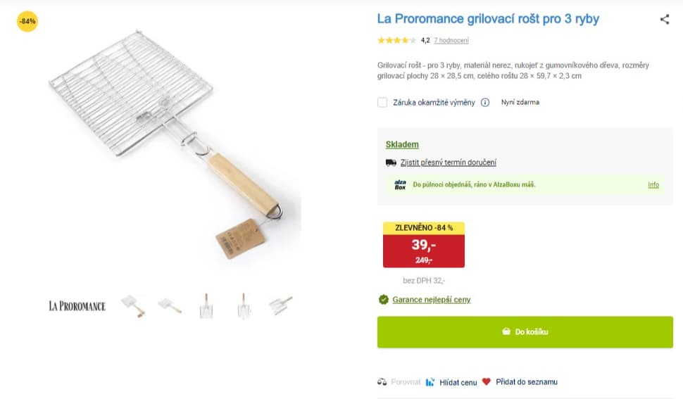 Grilovací rošt na 3 ryby