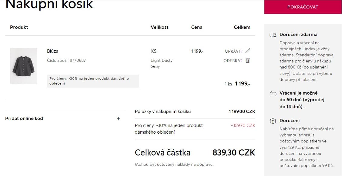 Lindex - sleva 30% na dámské oblečení