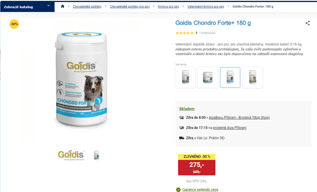 Veterinární Goldis Chondro Forte+ 180 g