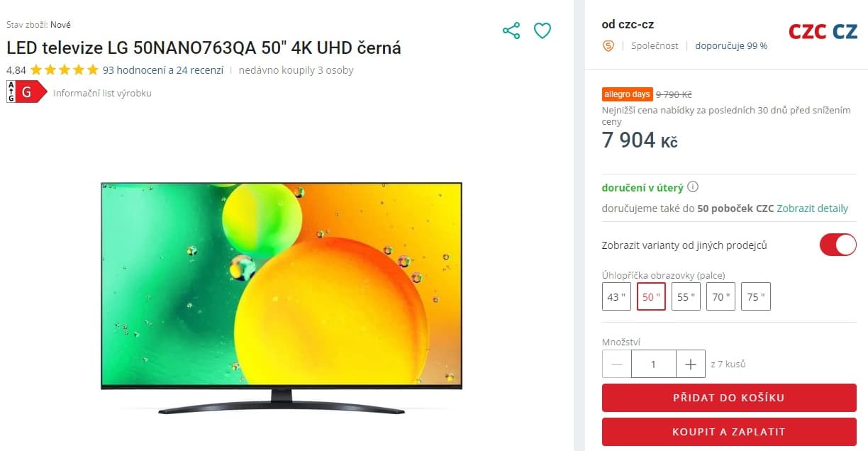 4K Nanocell, Smart TV, 126 cm LG