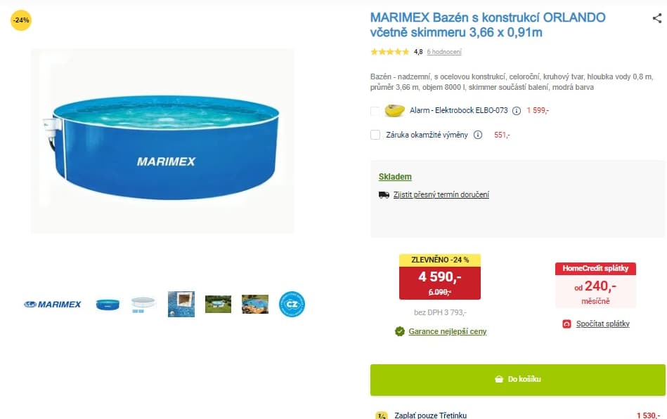 Marimex Orlando 3,66x0,91m + skimmer
