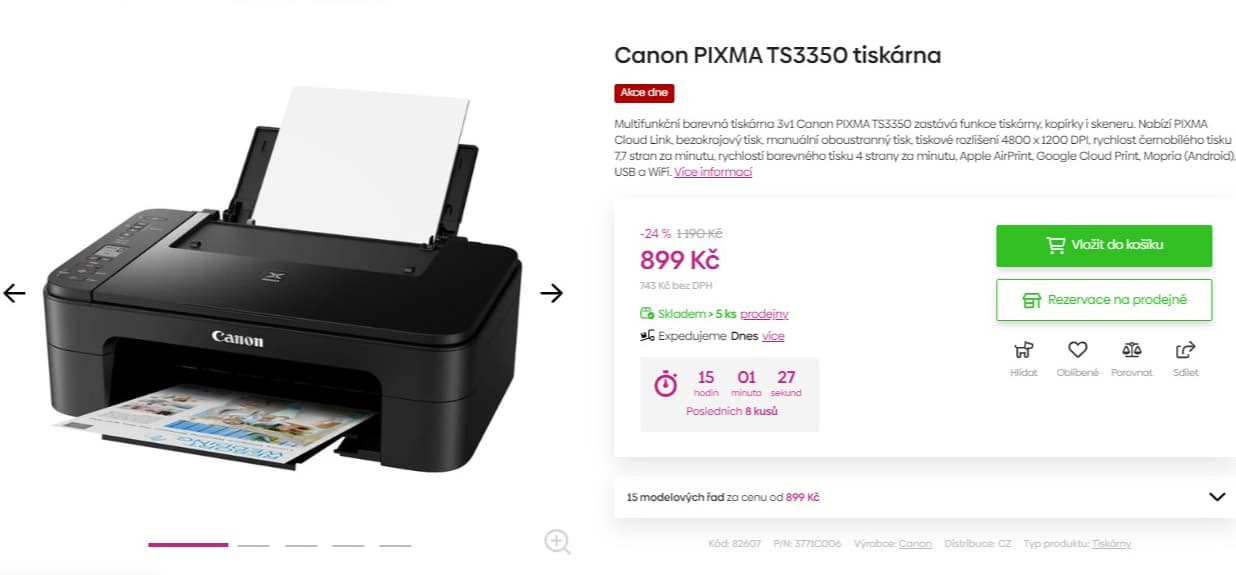 Multifunkce, barva, ink., Canon, Wifi