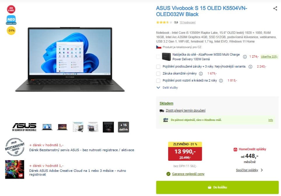 Asus i5 4,7GHz, 16GB RAM, 4GB grafika, SSD