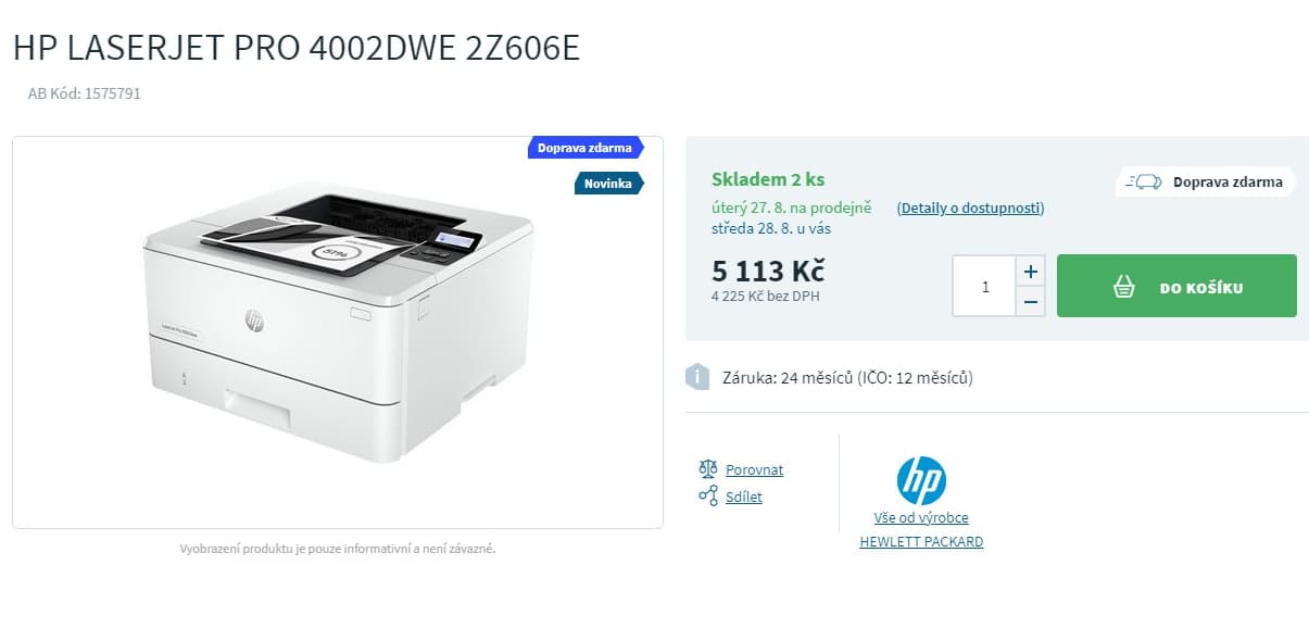 Laser ČB, Wifi, HP Laserjet Pro