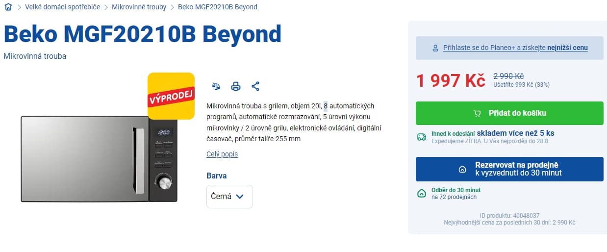 Mikrovlnná trouba s grilem Beko