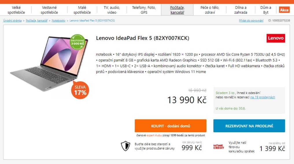 Lenovo Flex 4,5GHz, 8GB RAM, 16", SSD