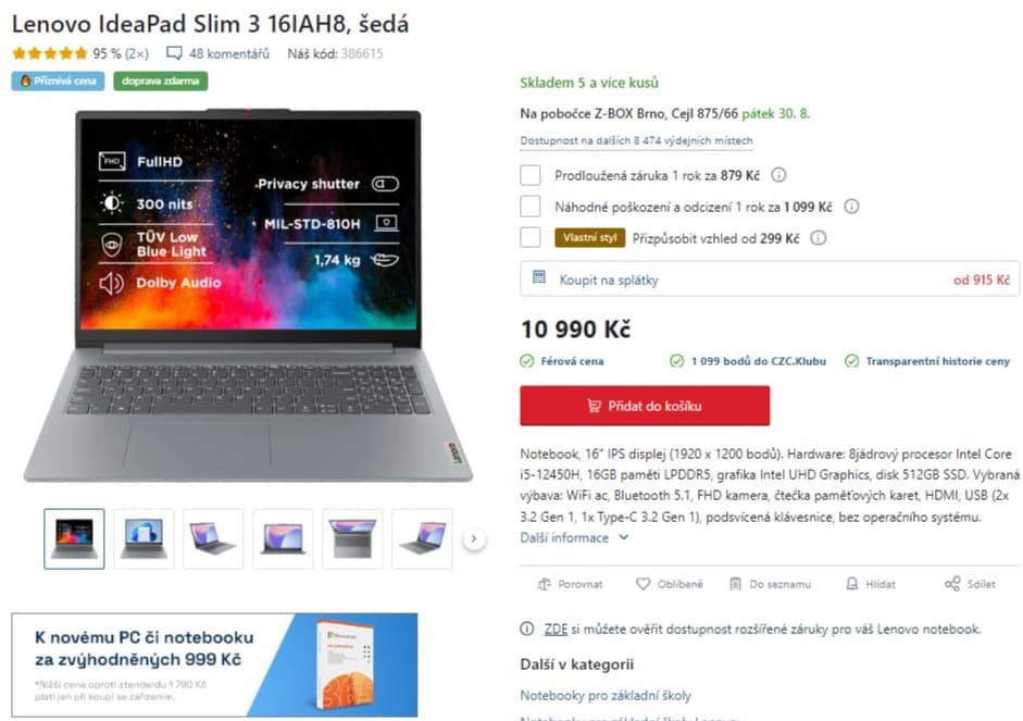 Lenovo i5 4,4GHz, 16GB RAM, SSD, 16"