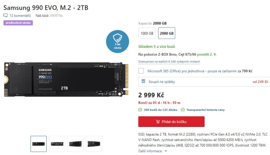 SSD disk Samsung 990 EVO 2 TB