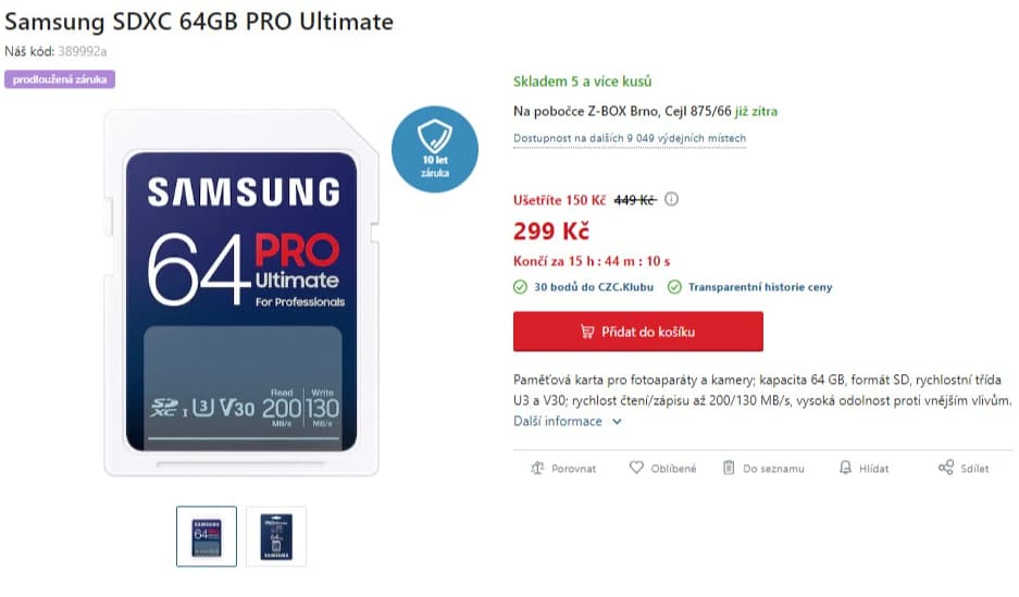 SD paměťová karta Samsung 64GB, Pro Ultimate 