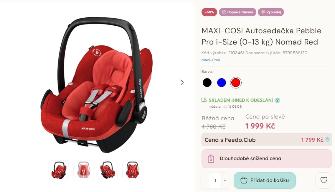 Dětská autosedačka Maxi-Cosi Pebble (0-13 kg)
