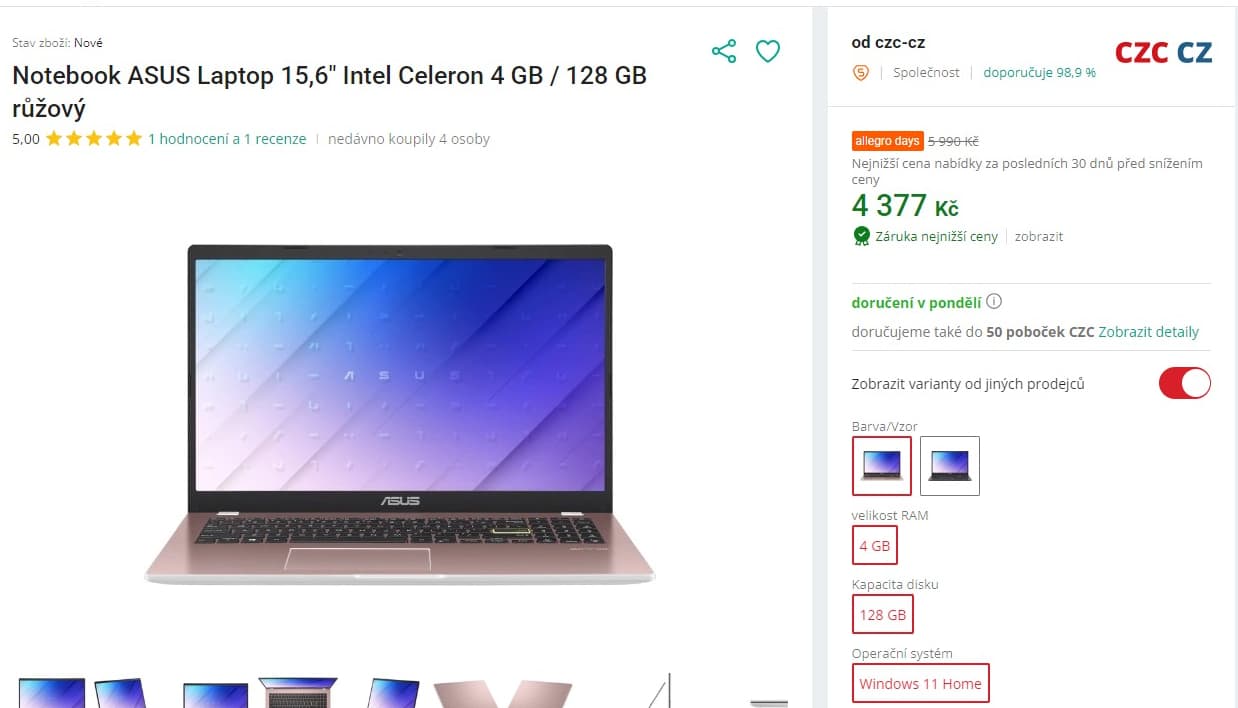 Ntb Asus 2,8GHz, 4GB RAM, 15,6", 1,57kg