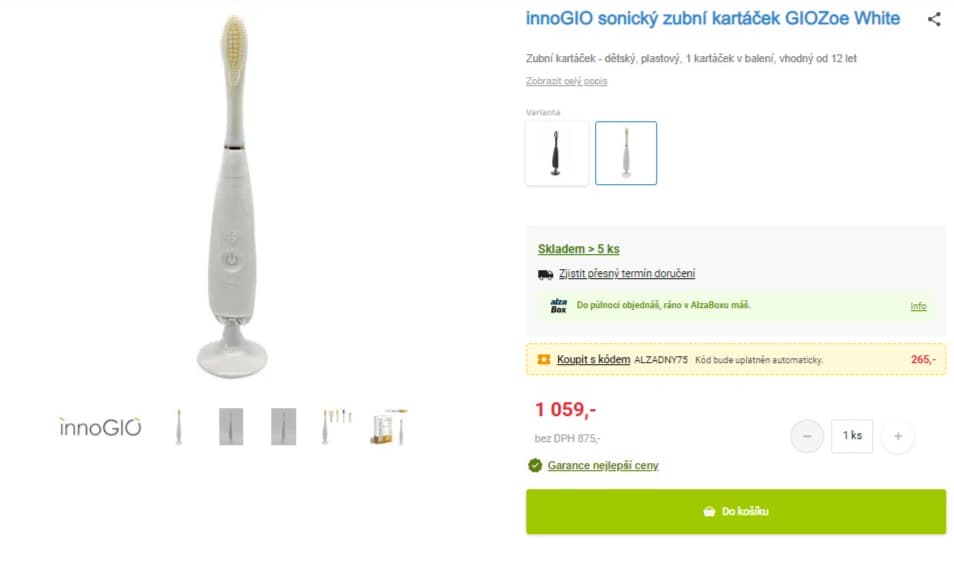 El. sonický zubní kartáček innoGIO