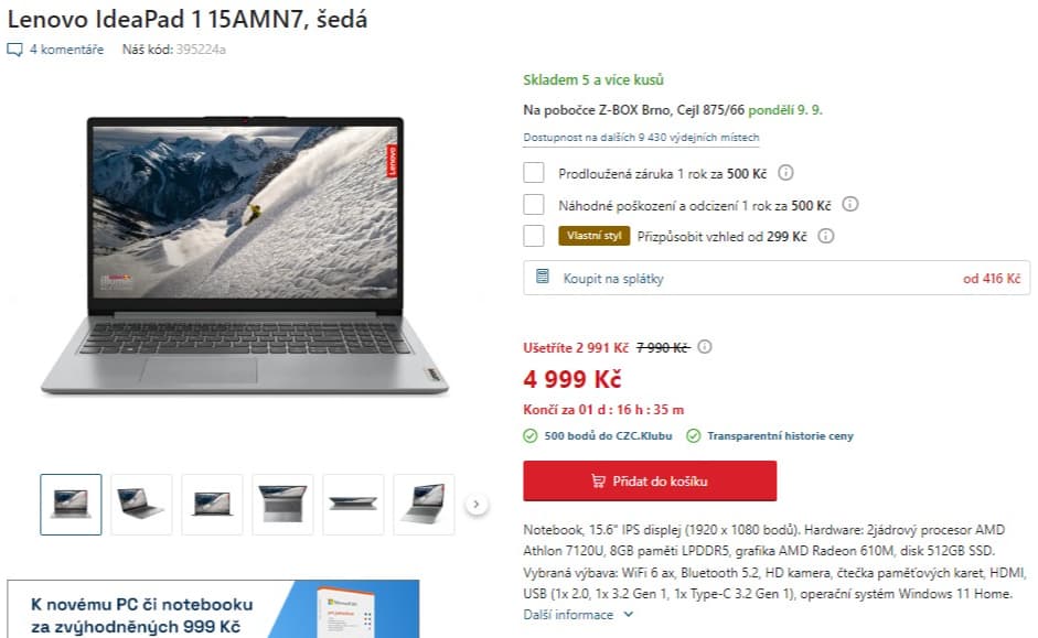Lenovo 3,5GHz, 8GB RAM, 15,6", SSD