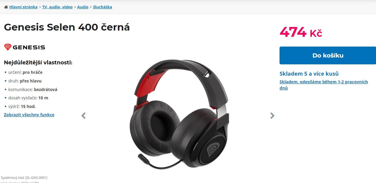 BT herní sluchátka Genesis