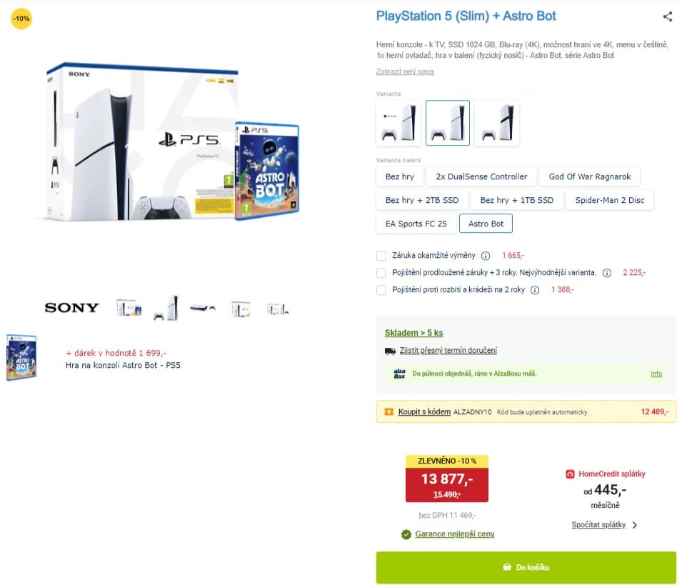 PlayStation 5 Slim 500GB + hra
