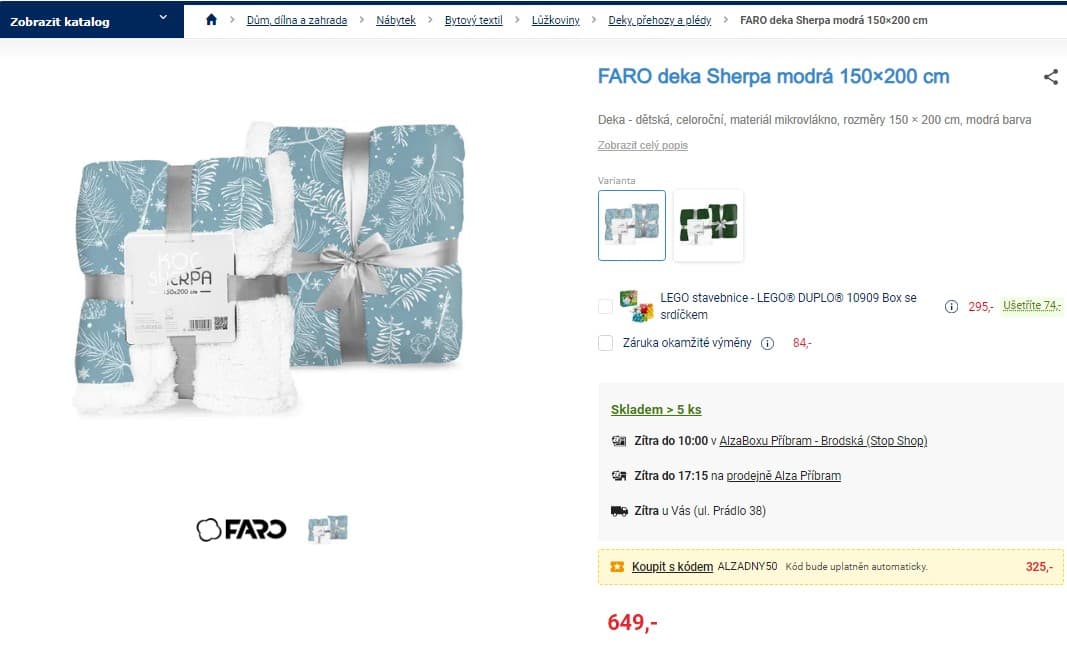 Deka Faro Sherpa modrá 150×200 cm
