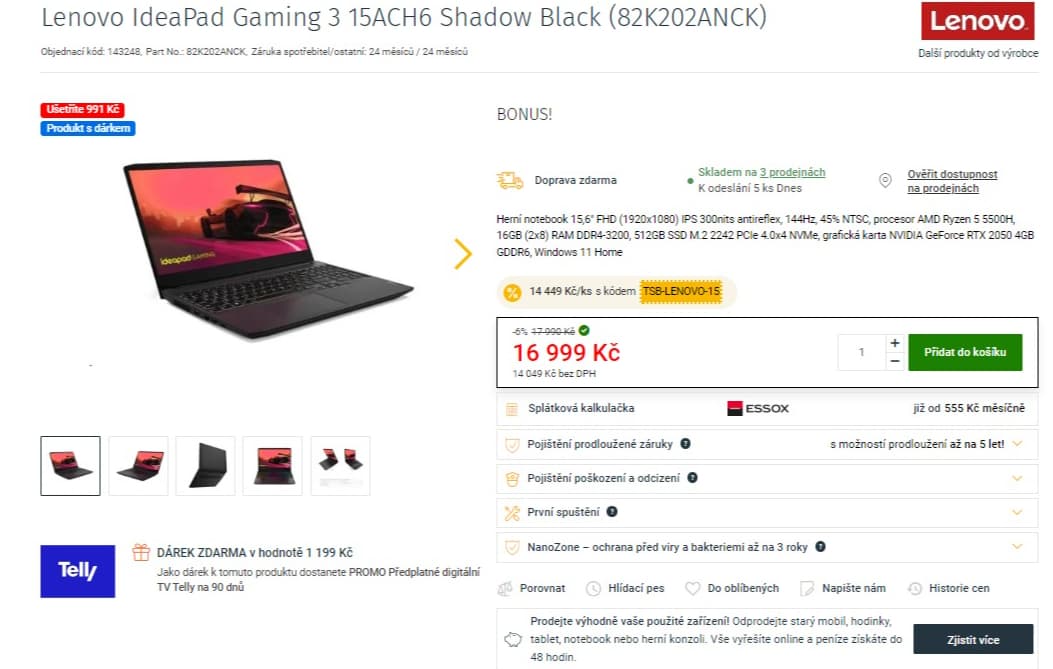 Lenovo 4,2GHz, 16GB RAM, 4GB Nvidia, 15,6"
