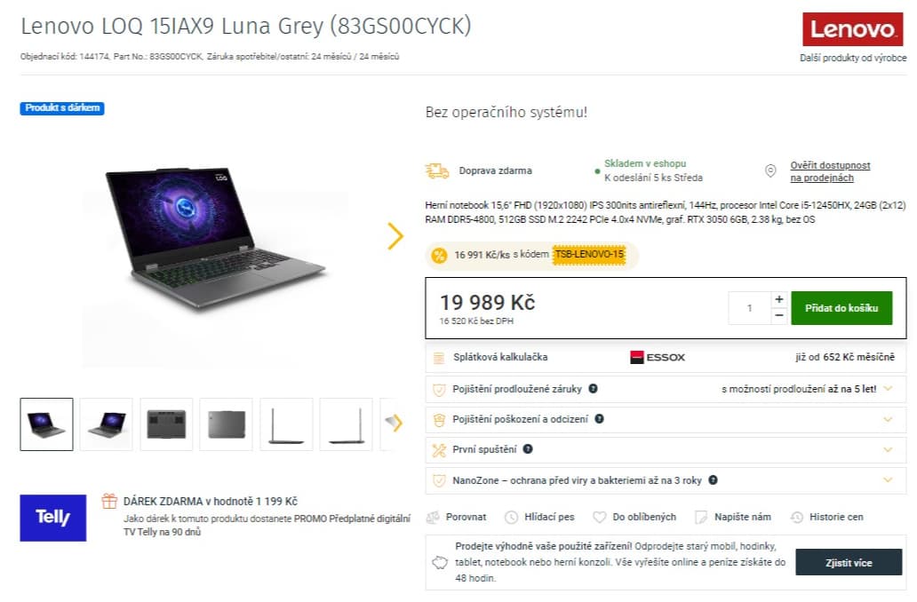 Lenovo 4,4GHz, 24GB RAM, 6GB Nvidia
