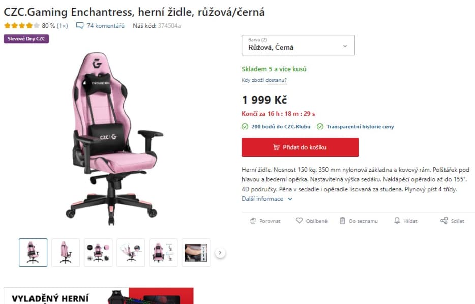 Herní křeslo pro dámy CZC.Gaming Enchantress