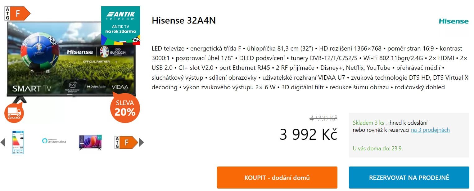 Smart TV Hisense, 32" (81 cm), 