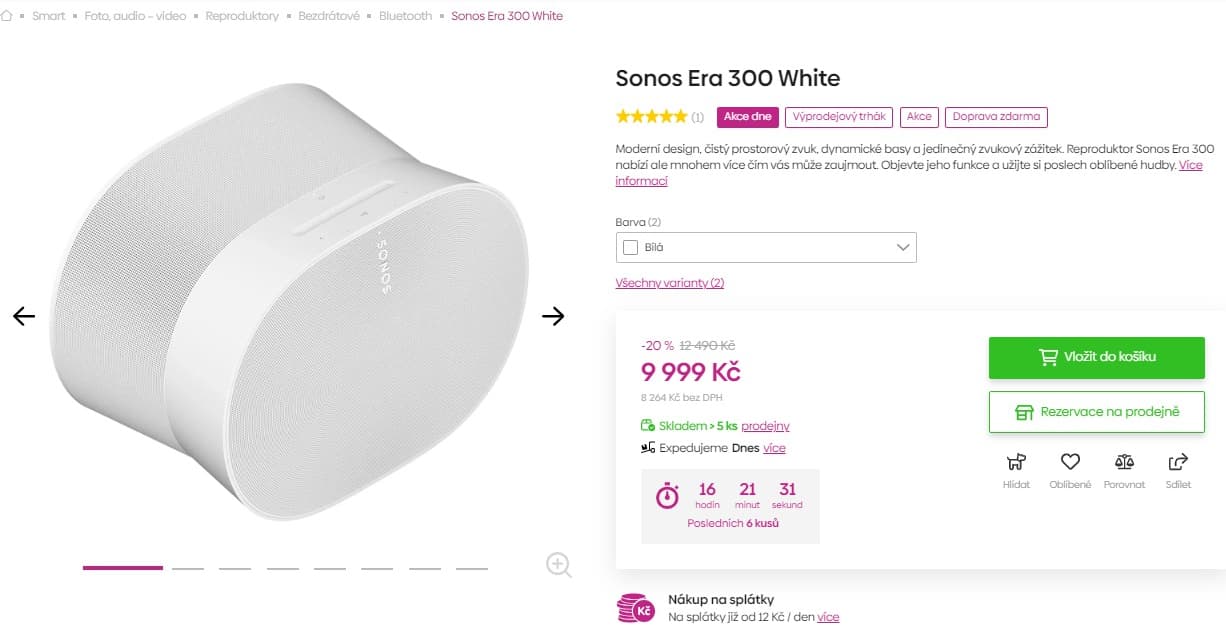 BT, Wifi repro Sonos Era, Atmos