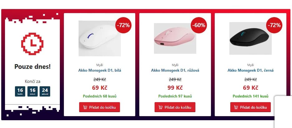 BT myš Akko Monsgeek, různé barvy