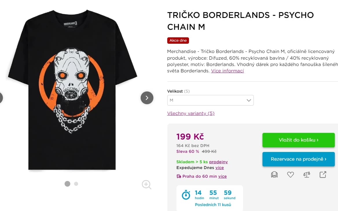 Tričko Borderlands - Psycho Chain M