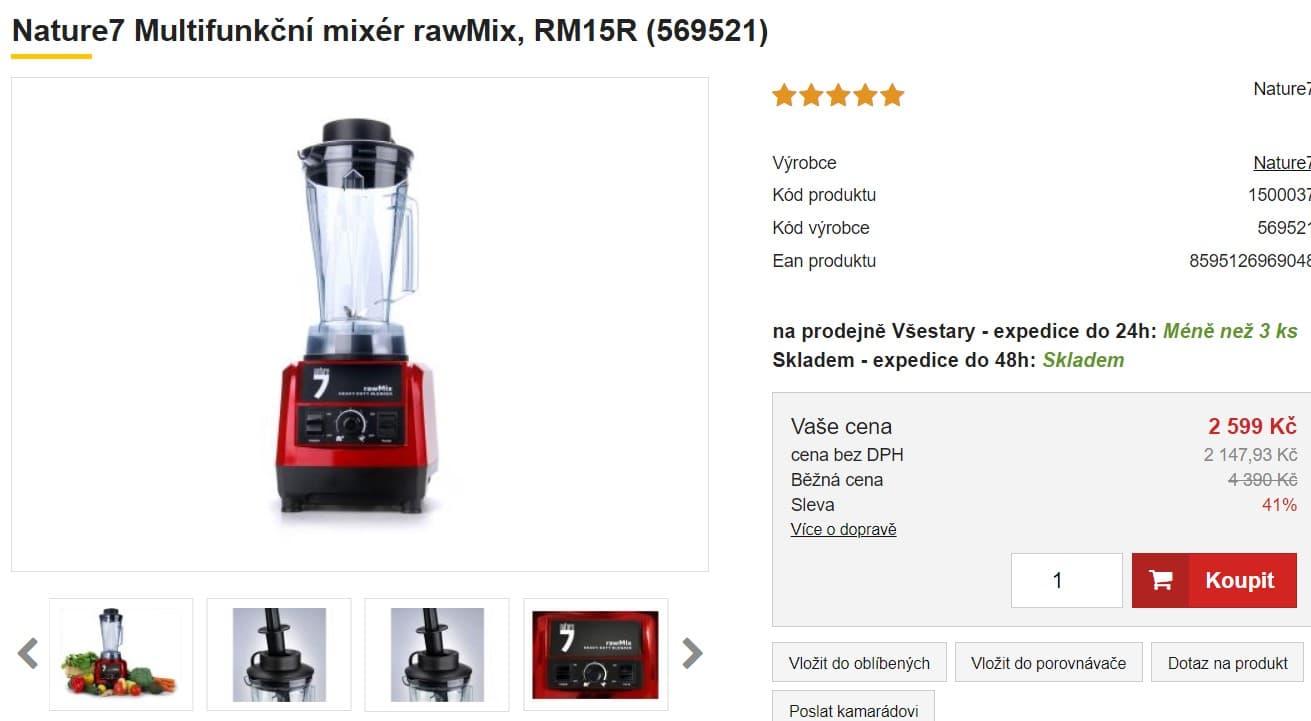 Multifunkční mixér Nature7 rawMix