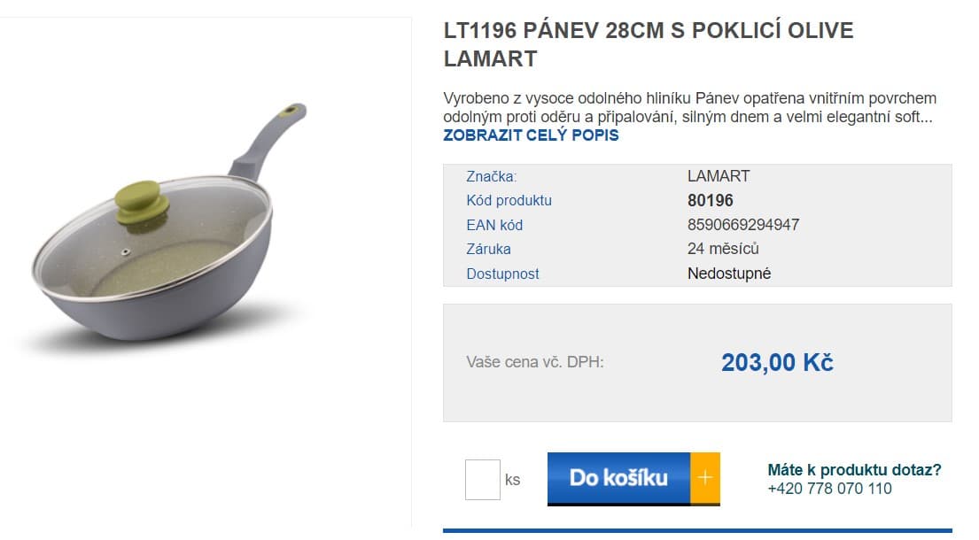 Pánev Lamart s poklicí olive 28 cm