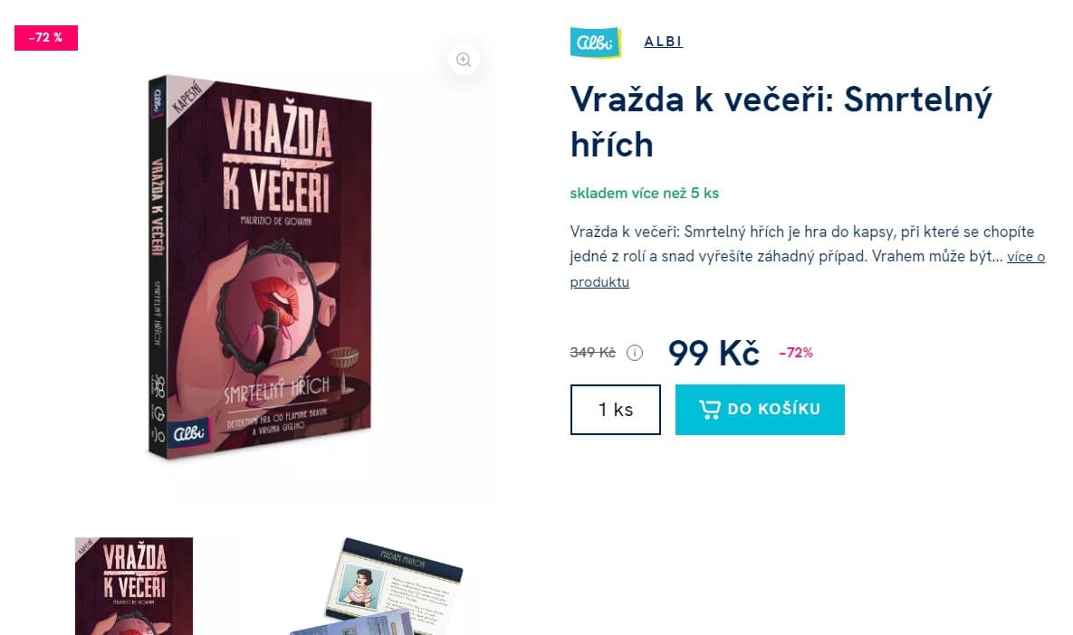 Hra Vražda k večeři: Smrtelný hřích