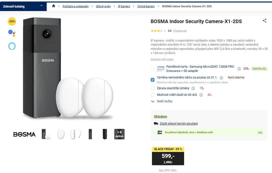 IP kamera Bosma, Wifi, 2x PIR