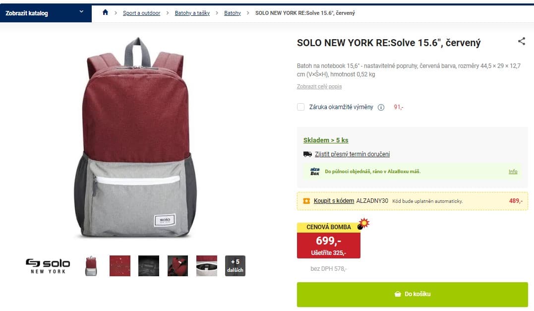 Batoh Solo New York RE:Solve 15.6"