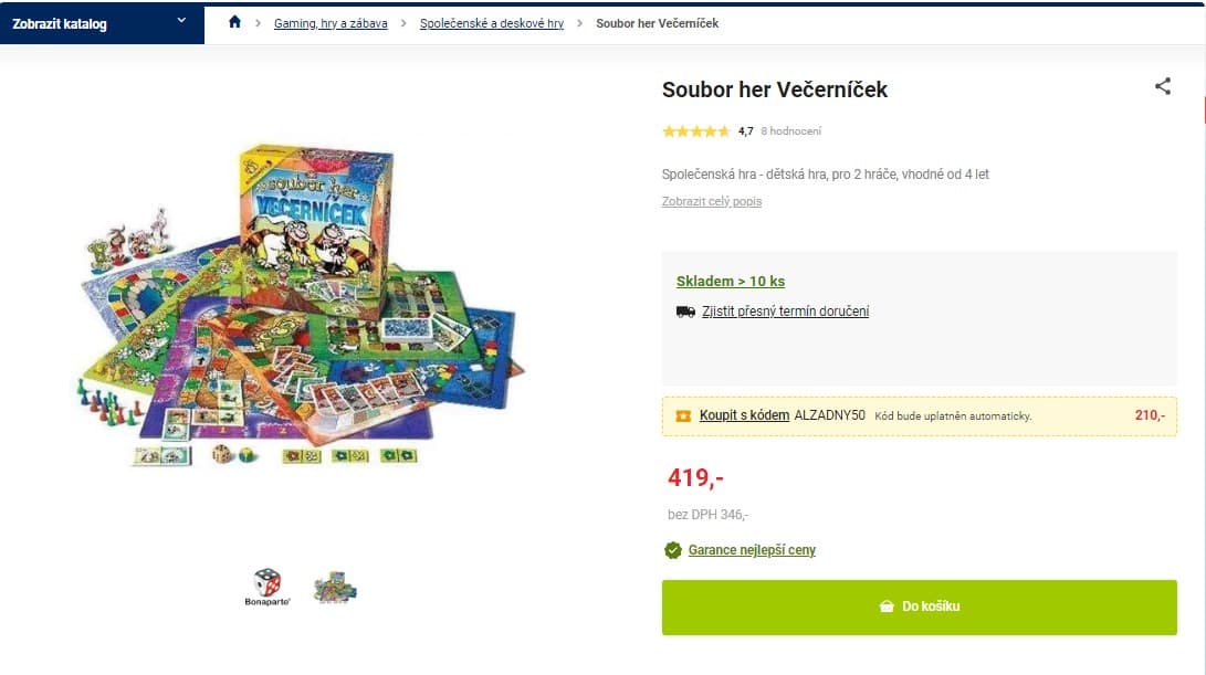 Soubor společenských her Večerníček