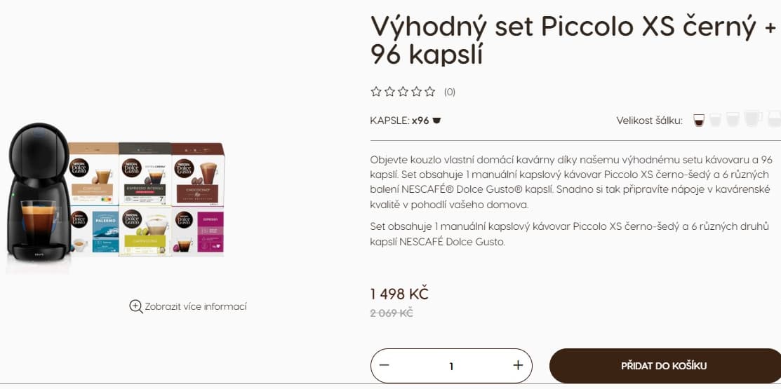 Kávovar Piccolo + 96 kapslí Nescafé