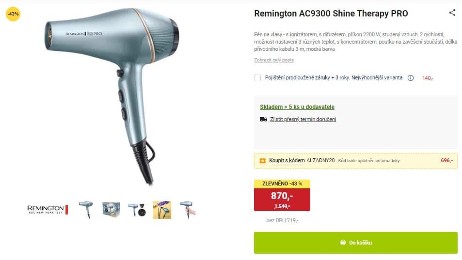 Fén s ionizátorem Remington 