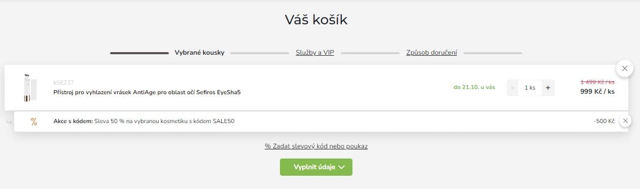Přístroj pro vyhlazení očních vrásek Sefiros 