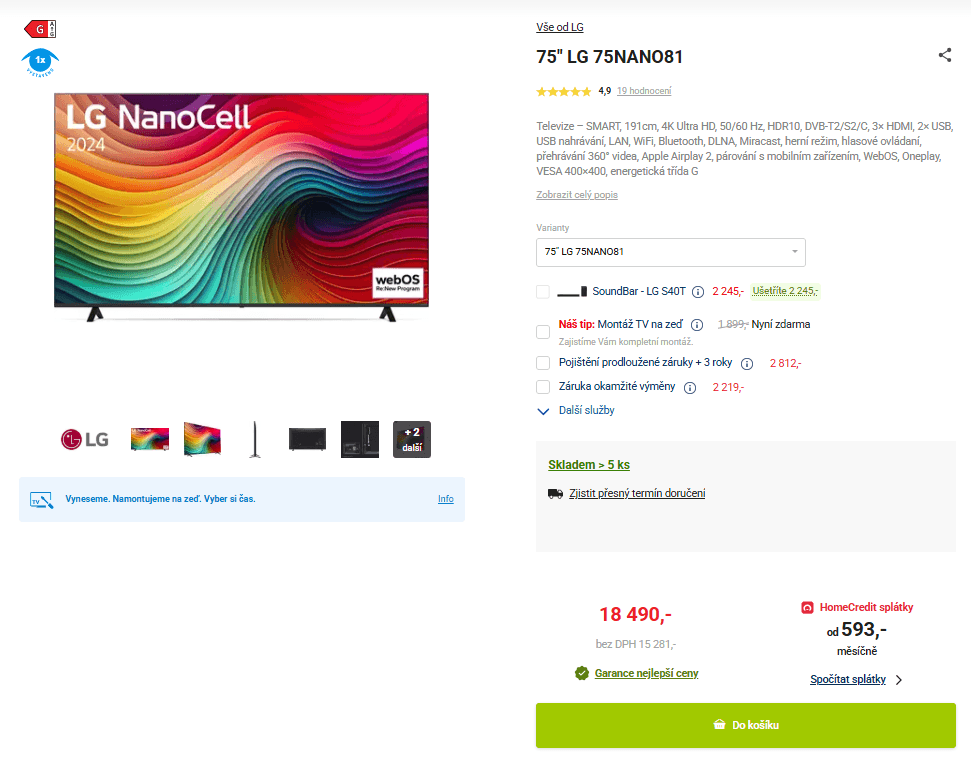 4K Nanocell TV 191cm, LG