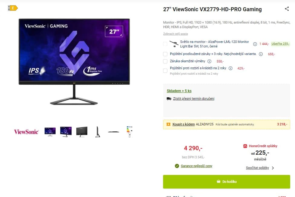 Herní PC monitor Viewsonic 27"
