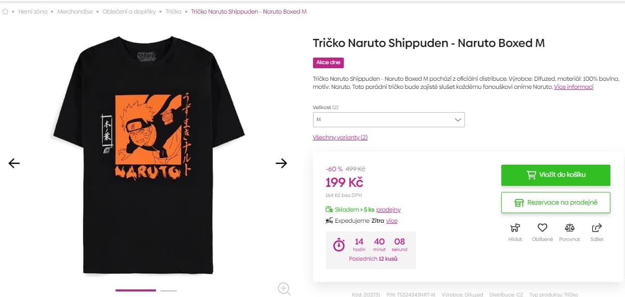 Tričko Naruto Shippuden - Naruto Boxed M