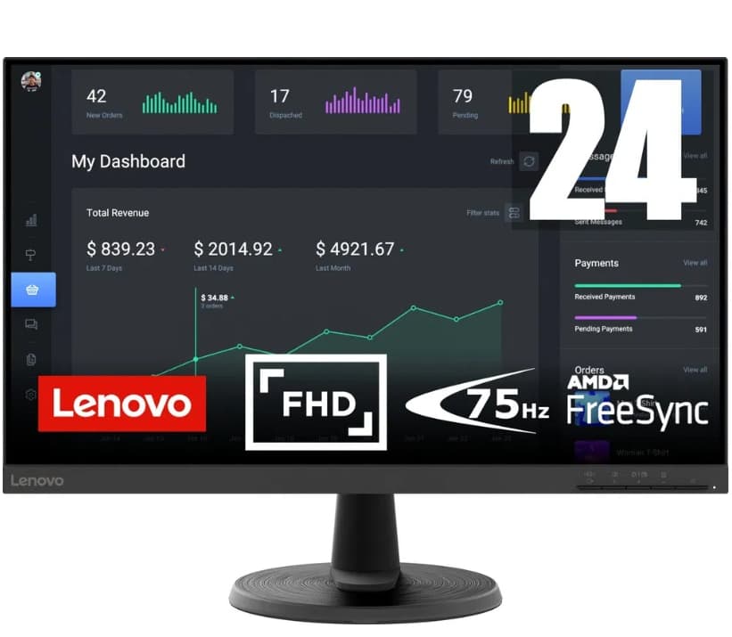 Full HD monitor Lenovo 24", 75Hz