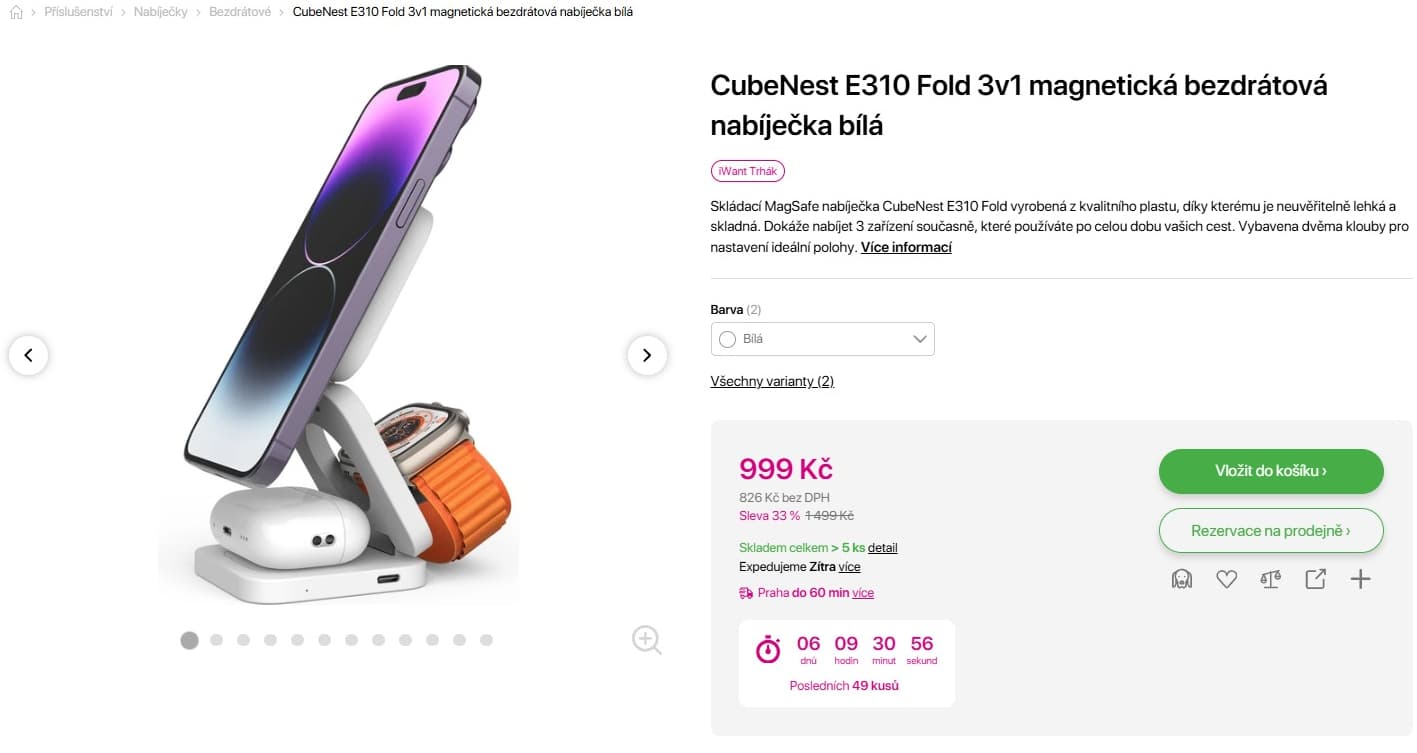 MagSafe bezdrátová nabíječka CubeNest 3v1