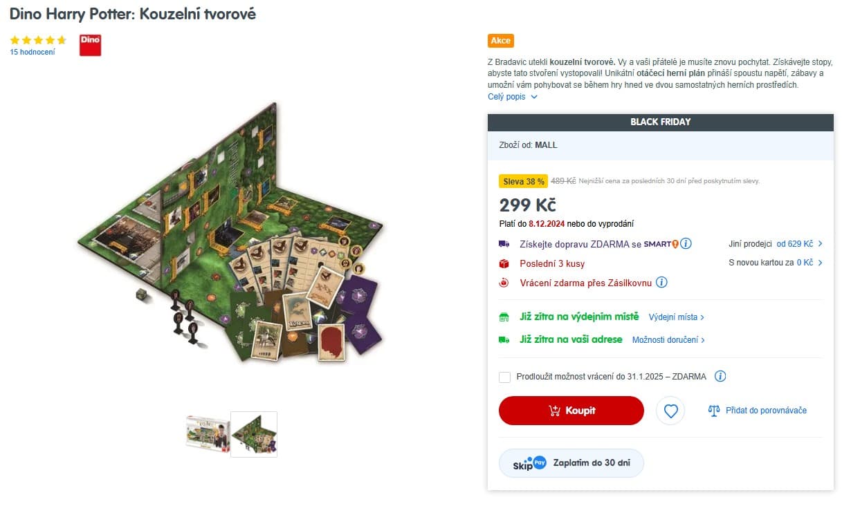 Desková hra Dino Harry Potter: Kouzelní tvorové