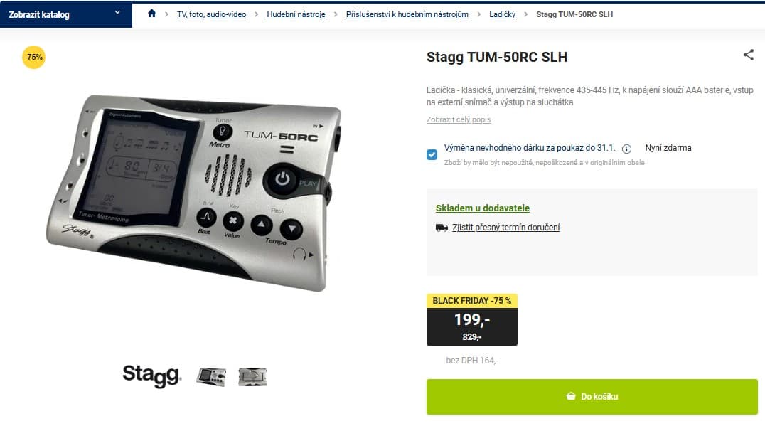 Digitální chromatická ladička Stagg