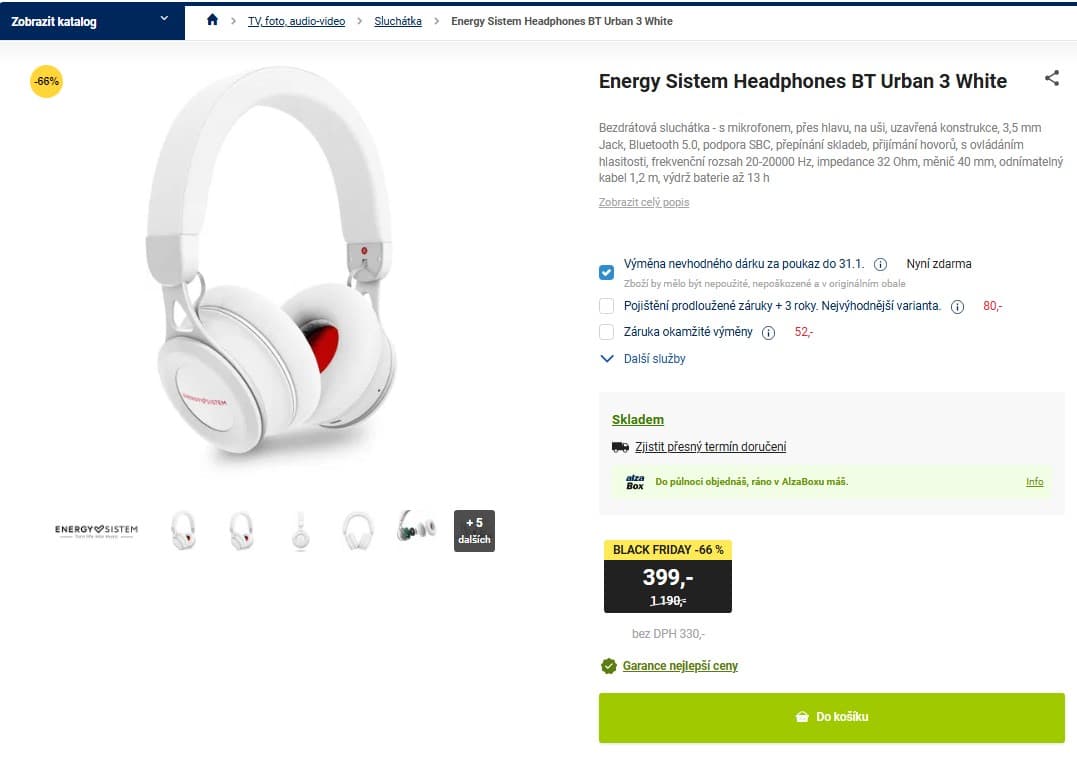 BT sluchátka Energy Sistem Urban 3