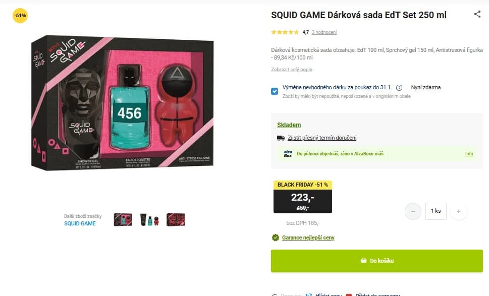 Dárková sada Squid Game edt 100ml, gel 150